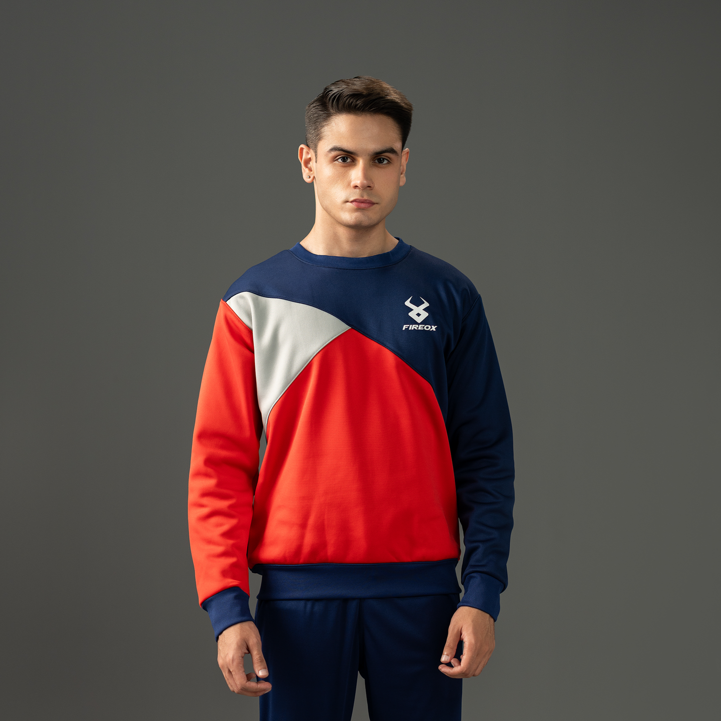 Fireox Sweatshirt, Navy Blue Red, 2025