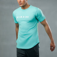 FIREOX Cotton T-Shirt, Half Sleeves, Round Neck, Cyan