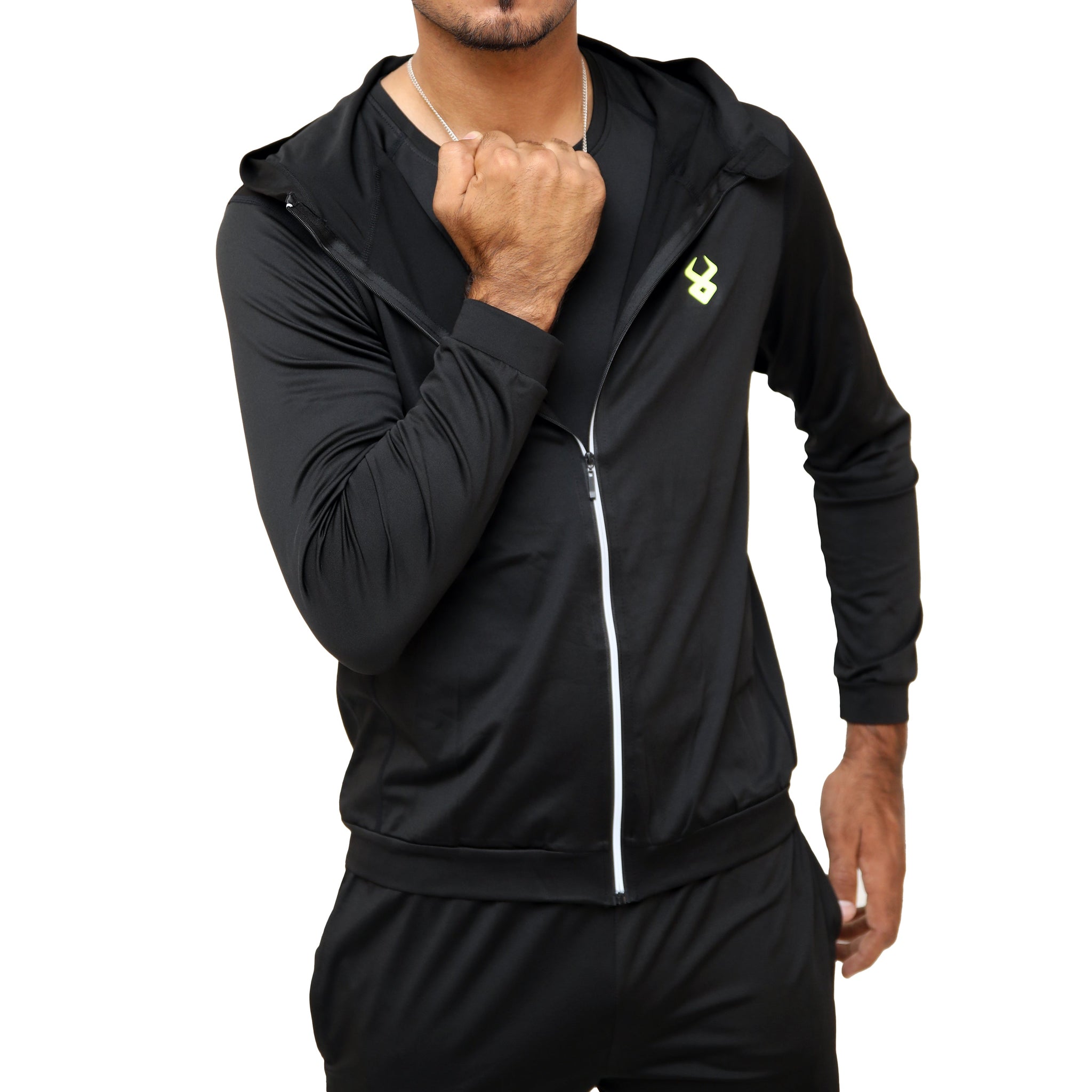 Fireox Mens Activewear Hoodie, Black