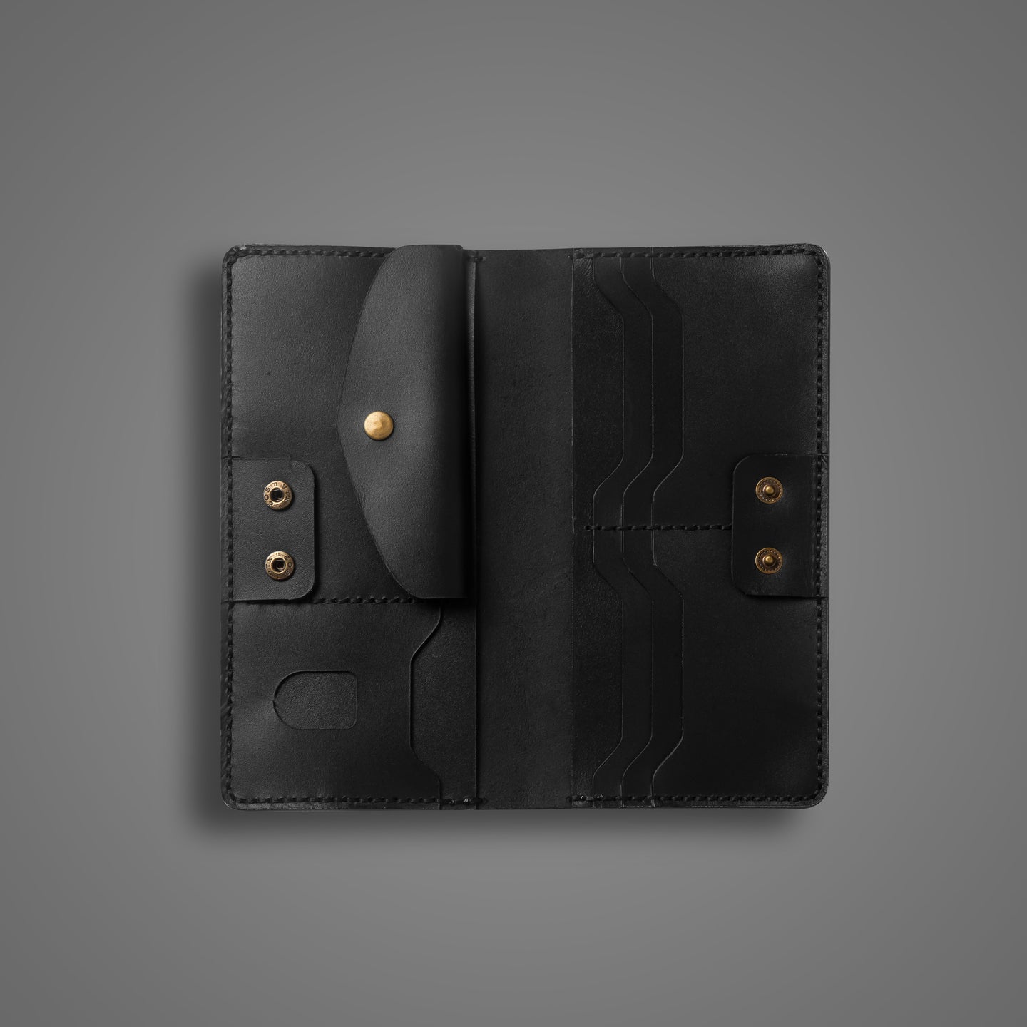 Fireox Premium Leather Long Wallet, Black