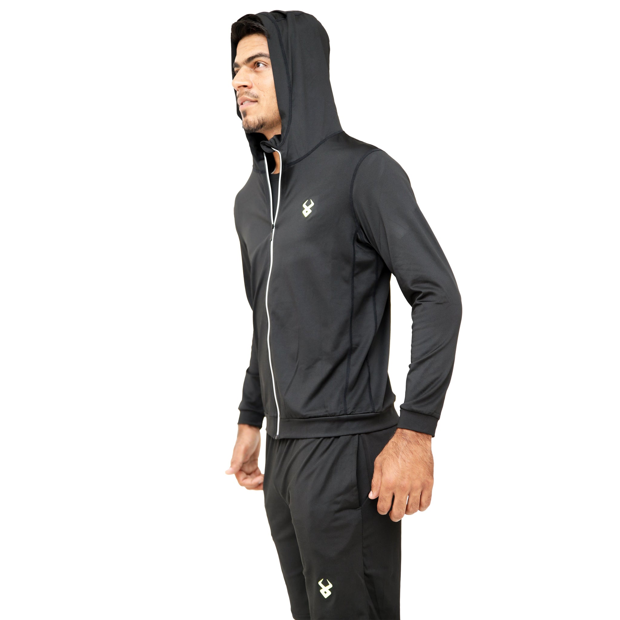 Fireox Mens Activewear Hoodie, Black