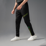 FIREOX Activewear Stripes Trouser, Black Florescent Green