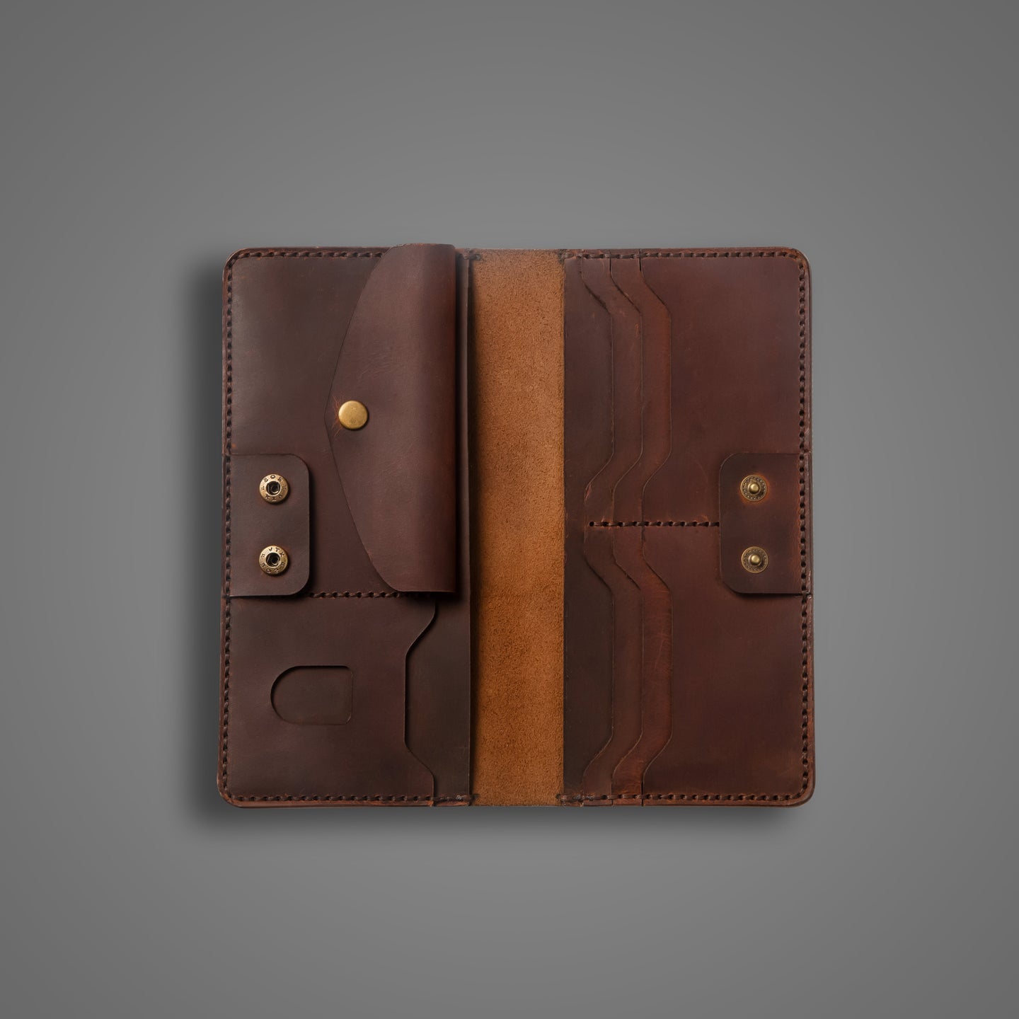 Fireox Premium Leather Long Wallet, Brown