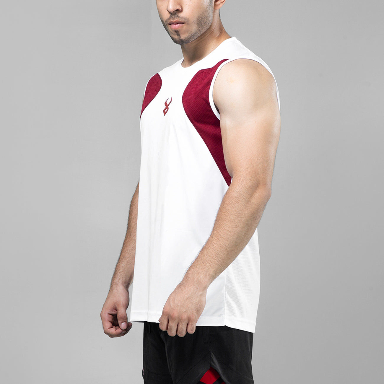 FIREOX Actifit Training Tank Top, White Maroon