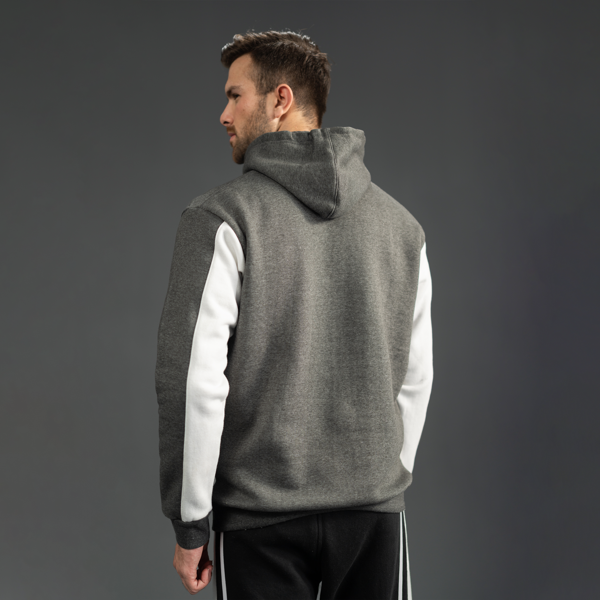 Fireox Mens Hoodie, Dark Grey White, 2025