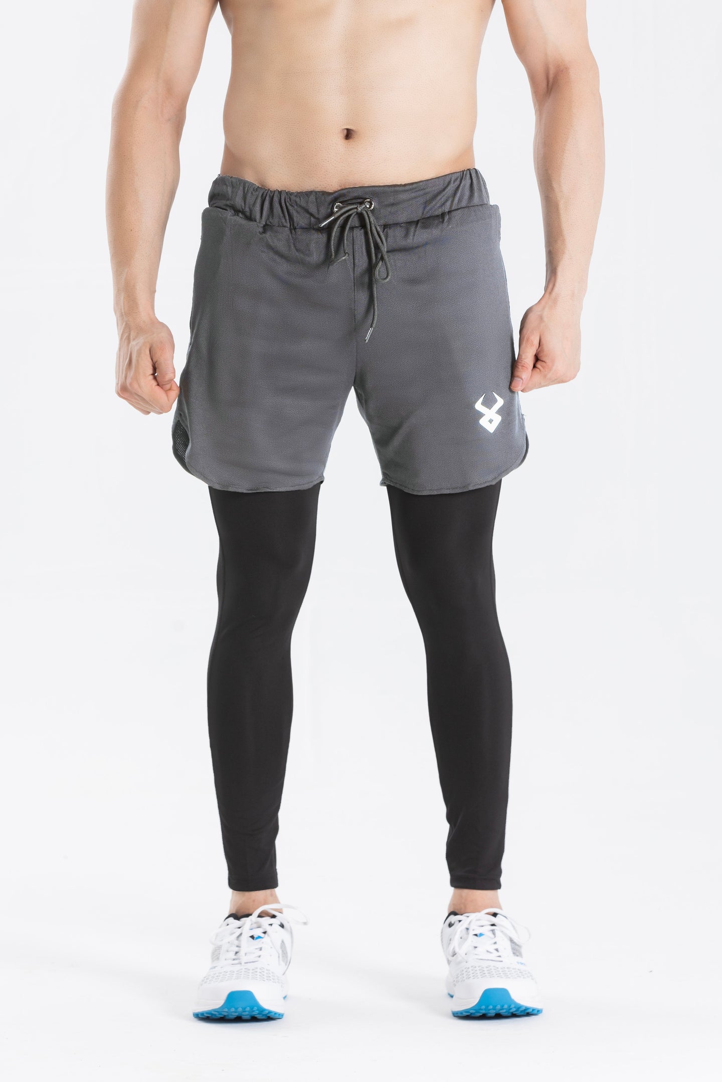 FIREOX Compression Shorts Full, Black Grey, 2023