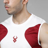 FIREOX Actifit Training Tank Top, White Maroon