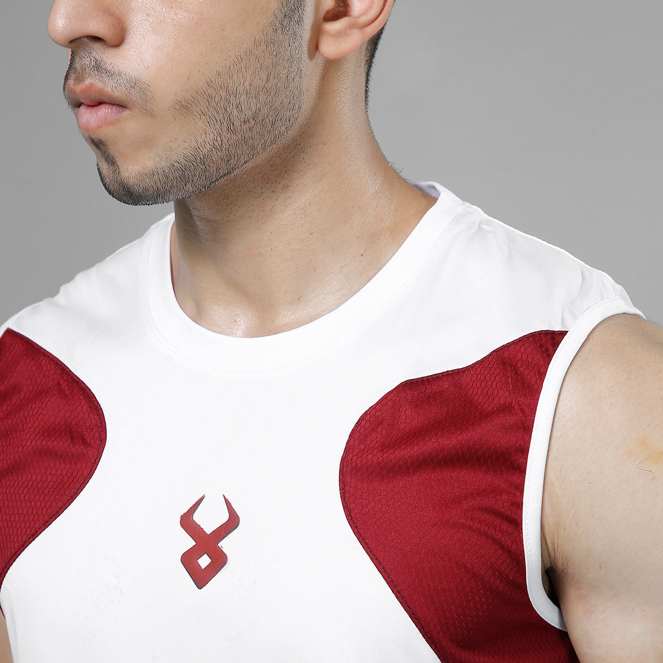 FIREOX Actifit Training Tank Top, White Maroon