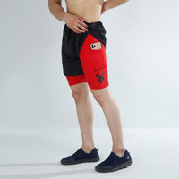 FIREOX Actifit Shorts , Black Red