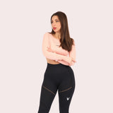 Fireox Crop Top Long Sleeve, Pink