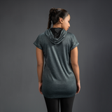 Fireox Women Short Sleeved Hoodie, Dark Grey, 2025