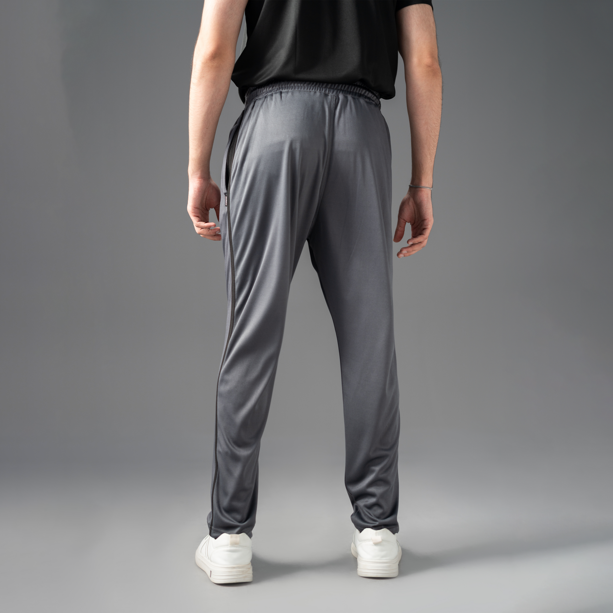 FIREOX Activewear FlowFit Side Stripe Trouser, Charcoal