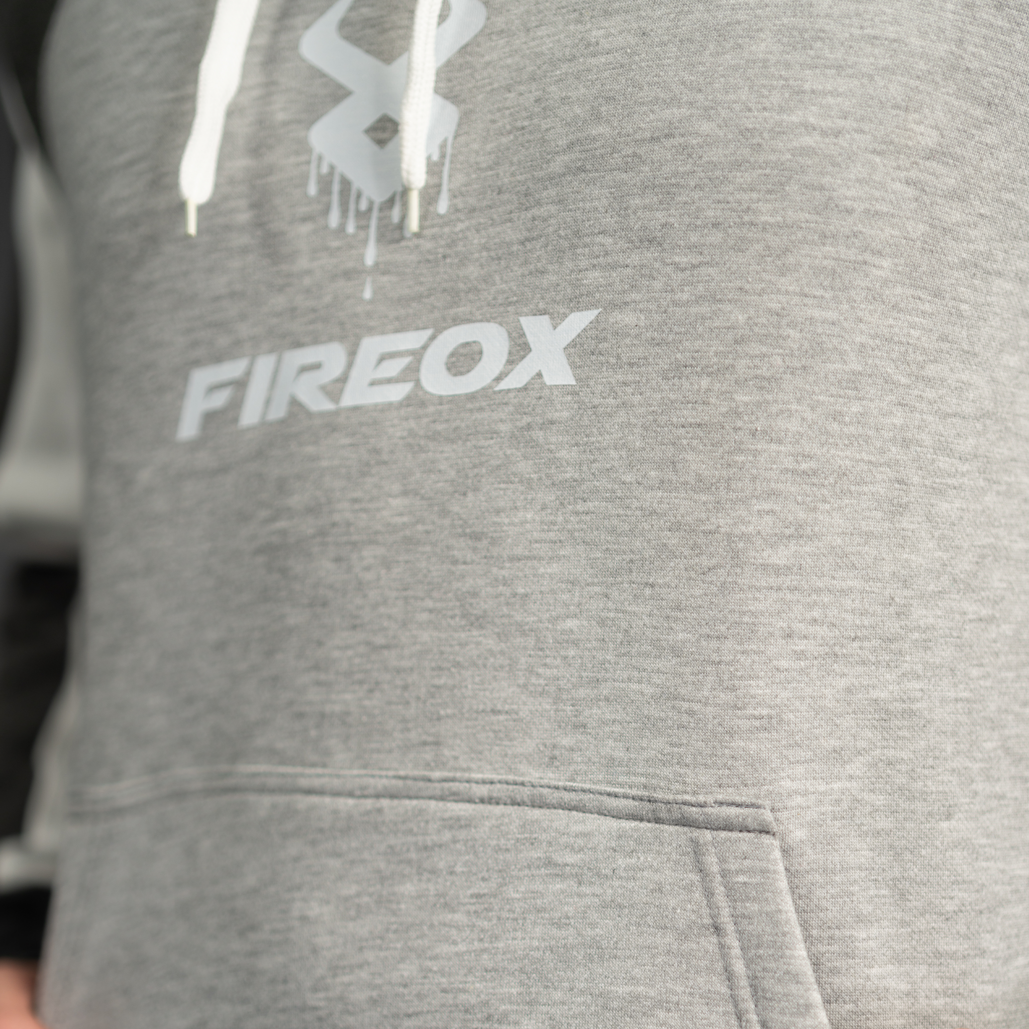 Fireox Mens Hoodie, Dark Grey White, 2025