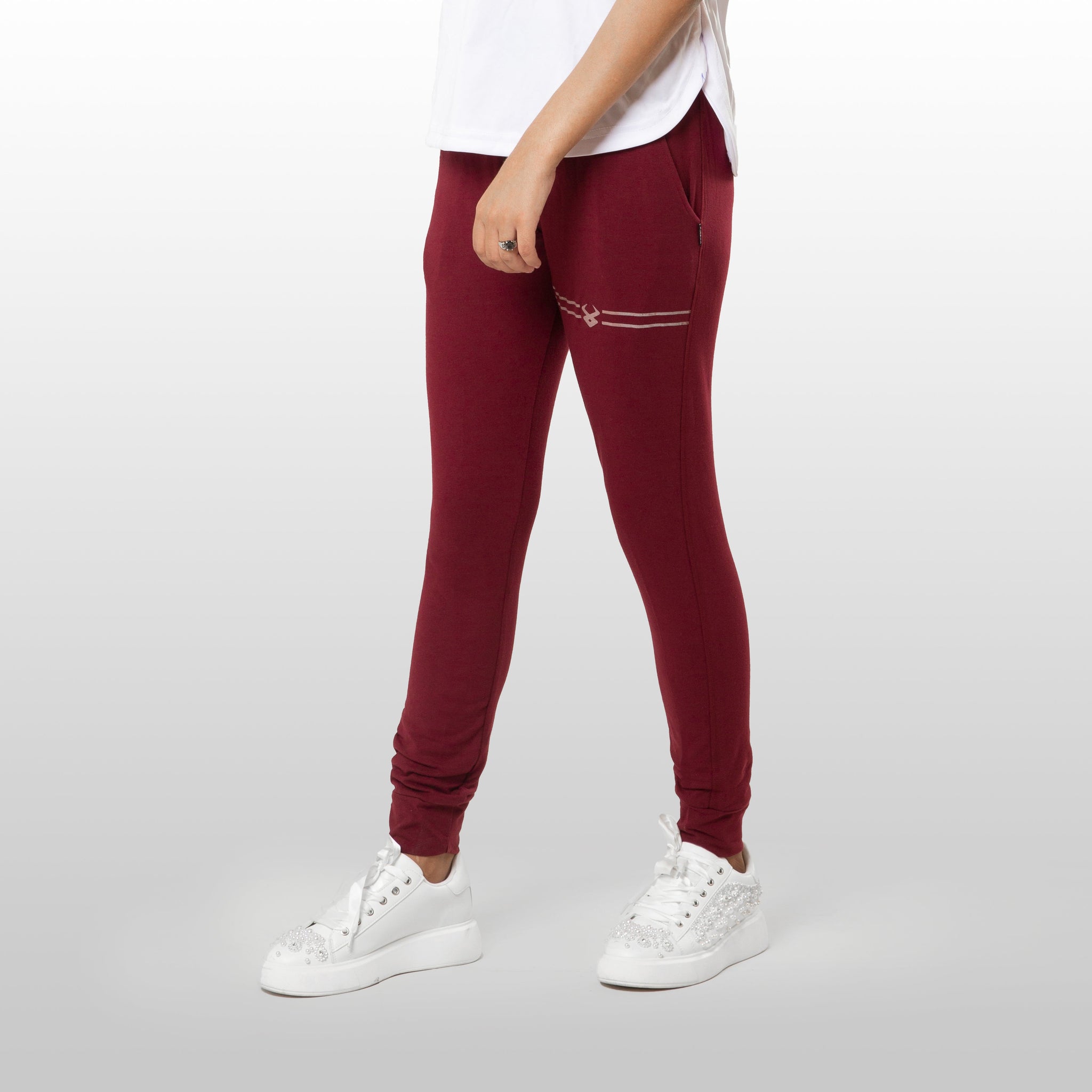 Fireox Activewear Women Joggers, Maroon, 2022