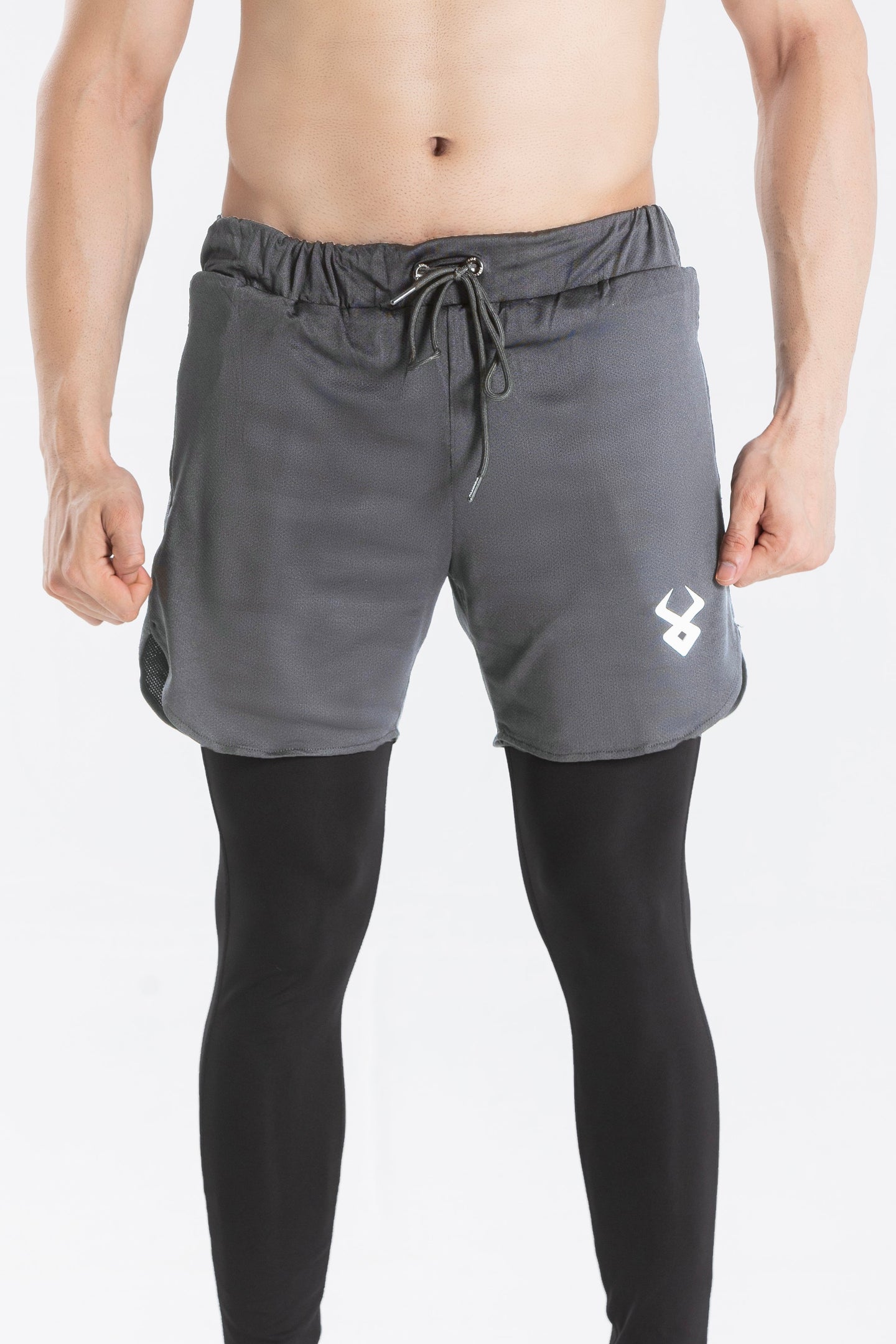 FIREOX Compression Shorts Full, Black Grey, 2023
