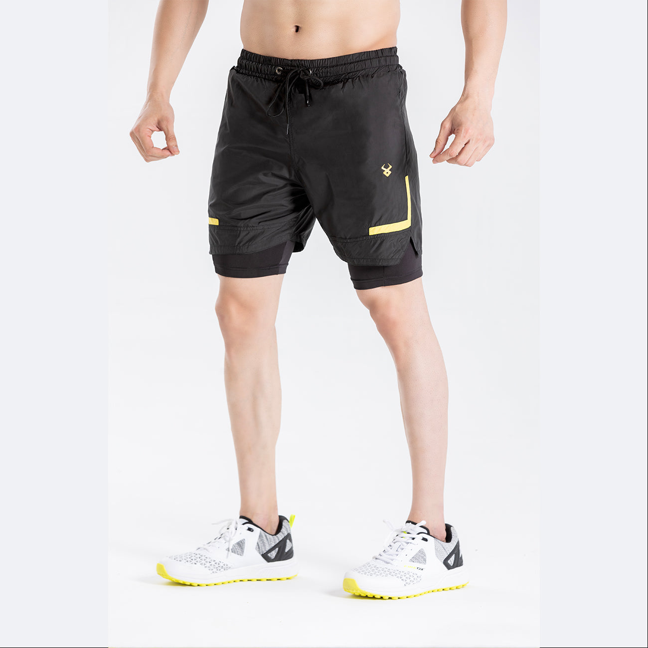 FIREOX Actifit Shorts, Black Yellow, 2023