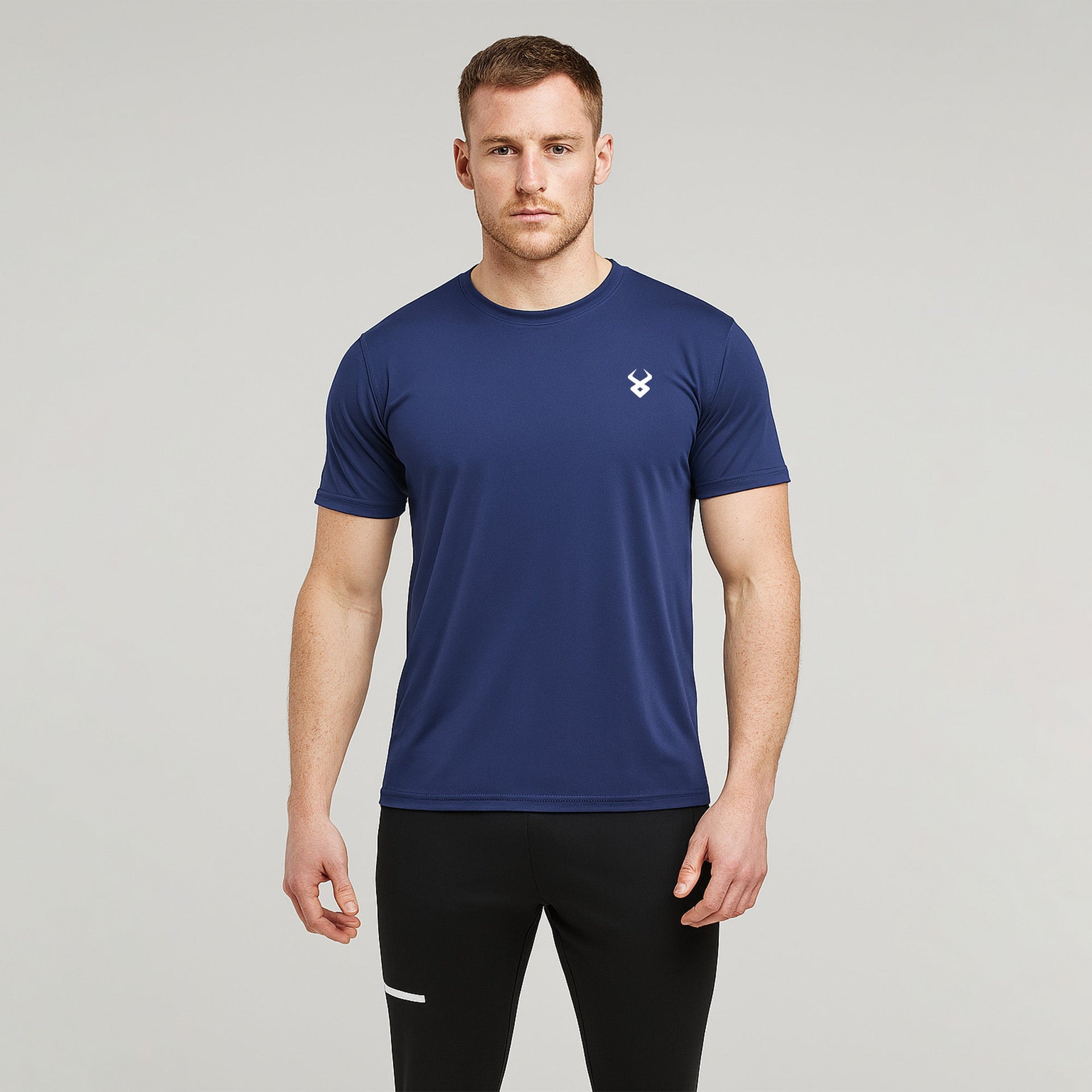 FIREOX Men’s Side Slit Hybrid T Shirt, Navy Blue , D2, 2025