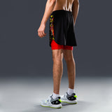 FIREOX ACTIFIT SHORTS, BLACK RED, D2, 2024