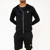 Fireox Mens Activewear Hoodie, Black Green