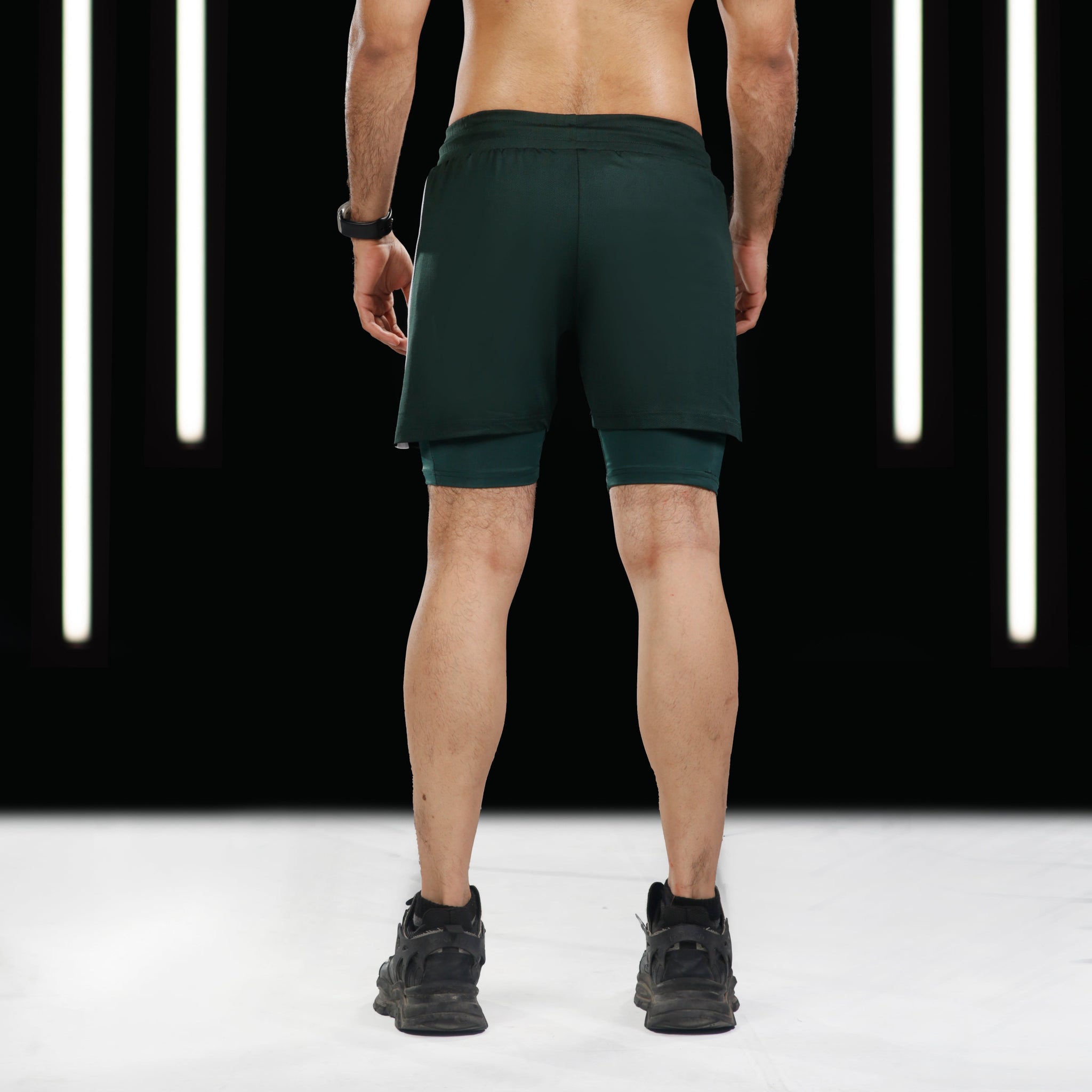 FIREOX Actifit Shorts, Green White Panel, 2024