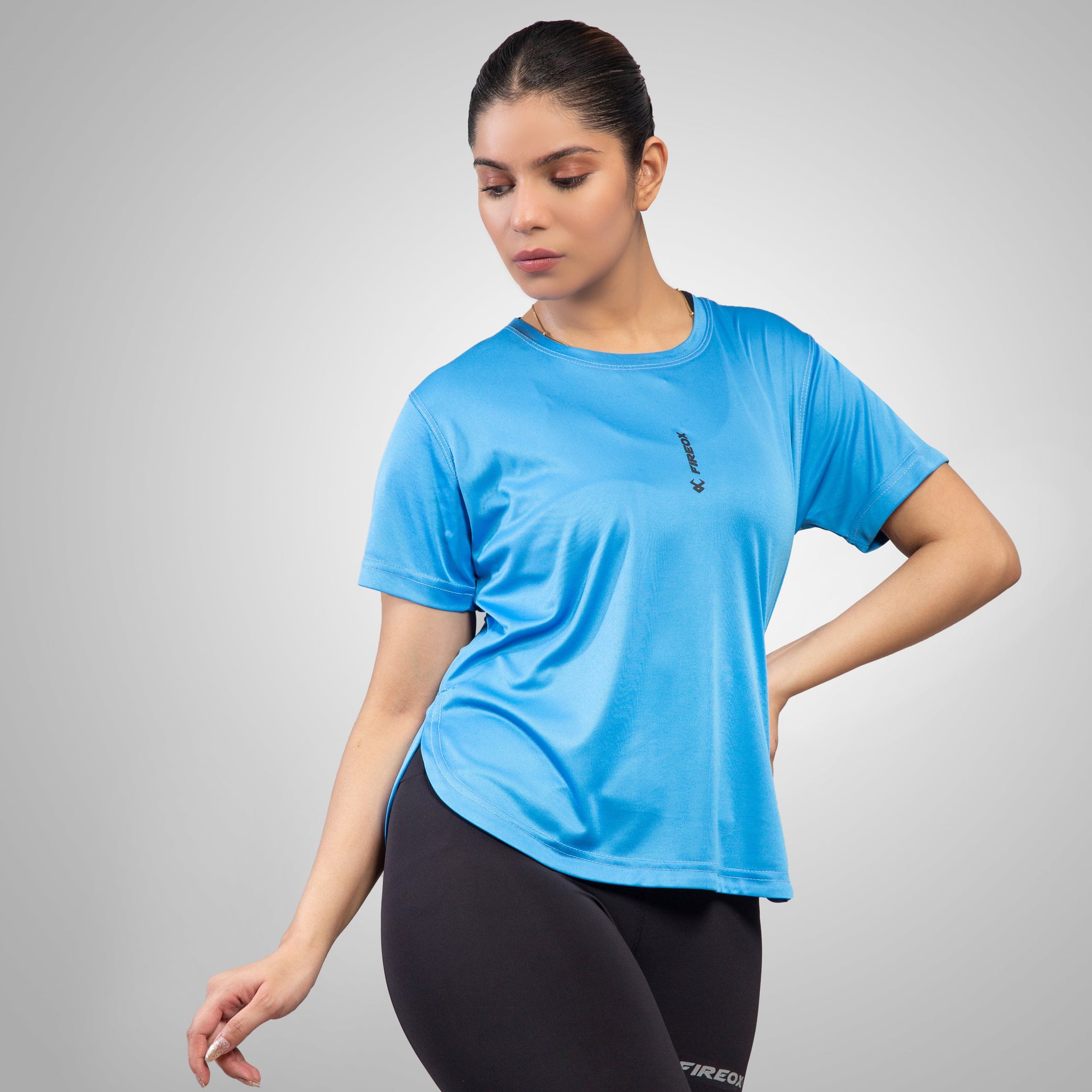 FIREOX Actifit Women T-Shirt, Sky Blue, 2022