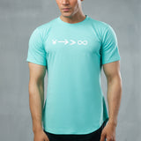 FIREOX Cotton T-Shirt, Half Sleeves, Round Neck, Cyan