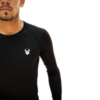 Fireox Mens Compression Full Shirt, Black