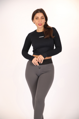 Fireox Crop Top Long Sleeve, Black