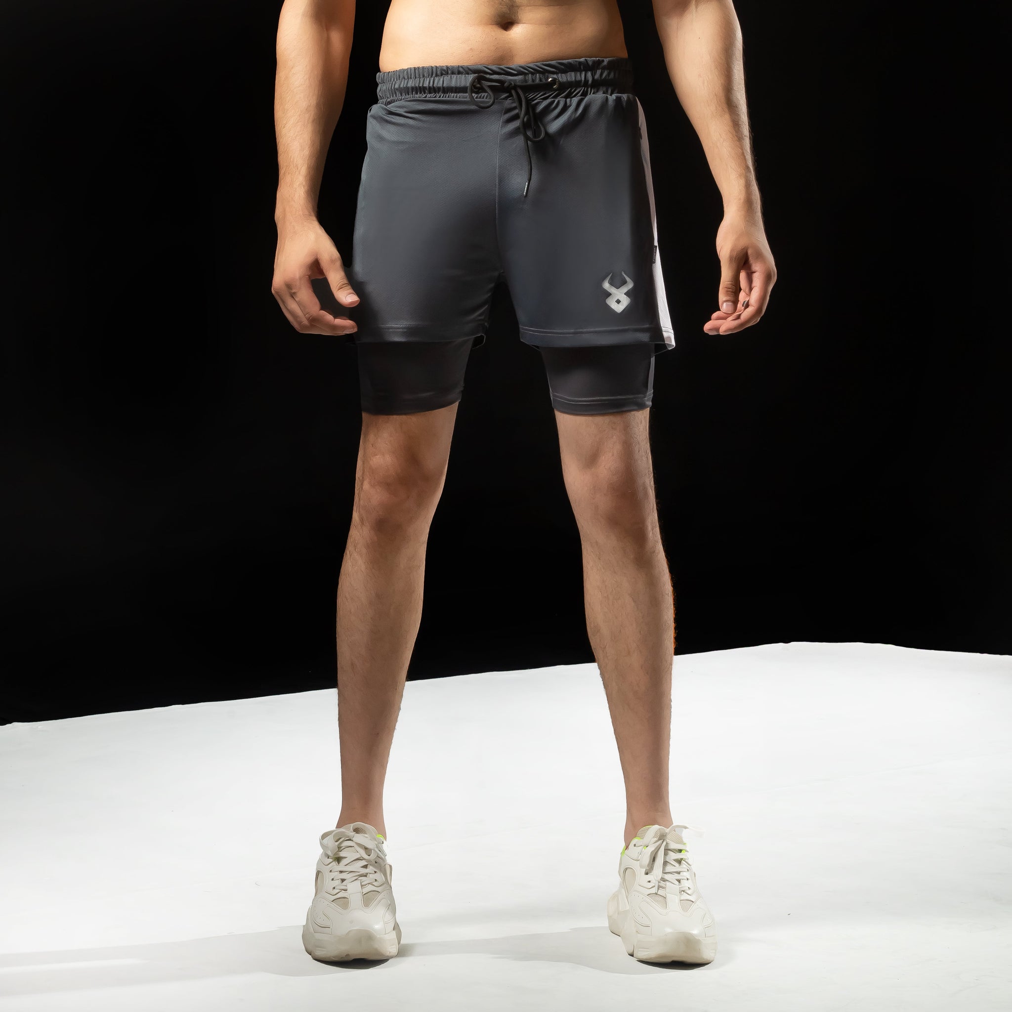 FIREOX Actifit Shorts, Grey White Panel, 2024