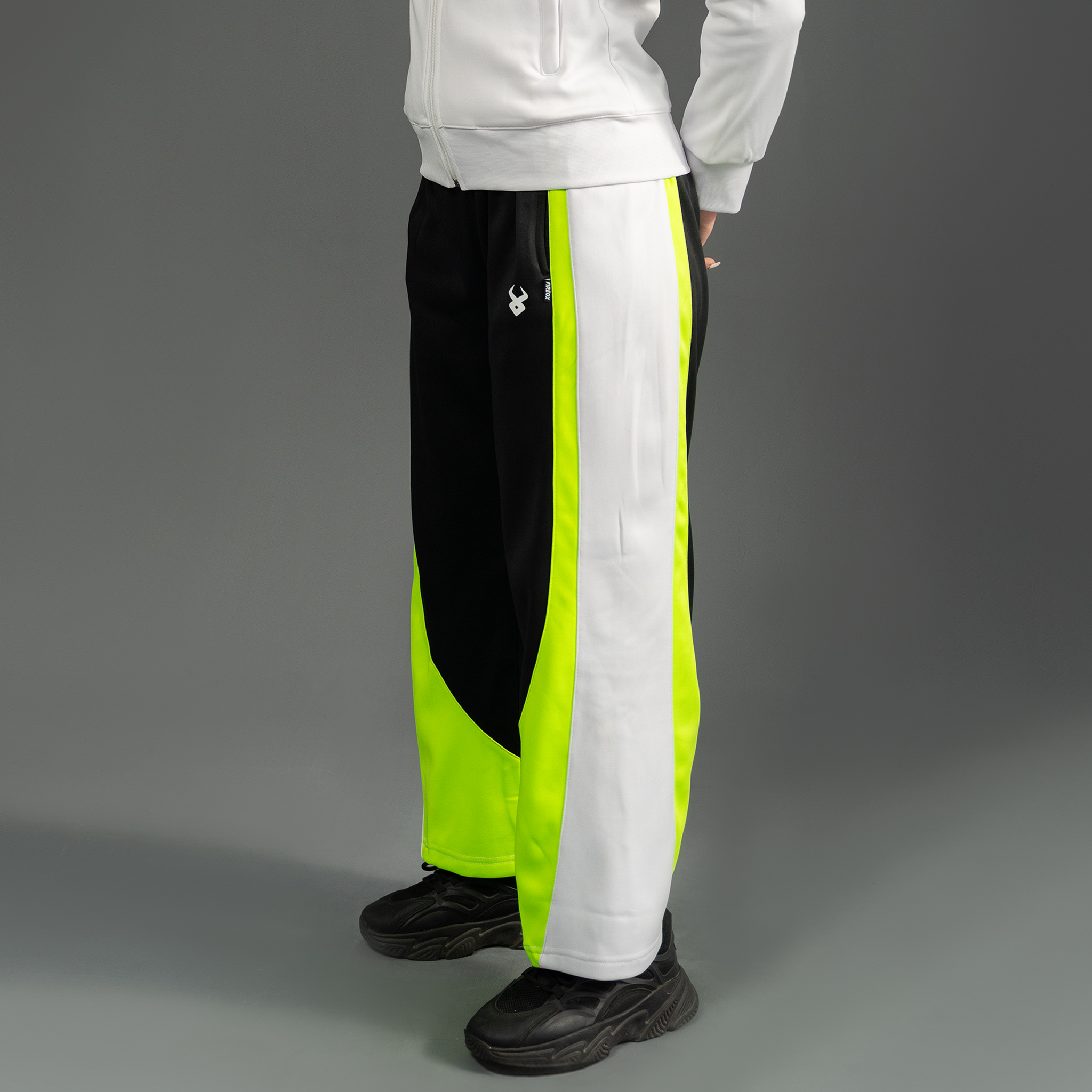 Fireox Women Sweat Pant, Black White Green, 2025