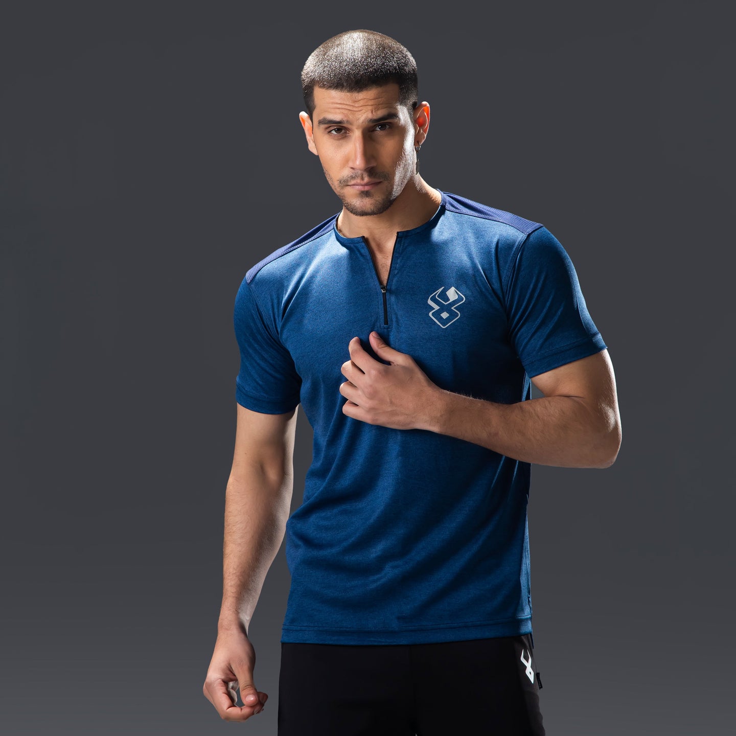 Fireox Activewear T-Shirt, Navy Blue, 2024