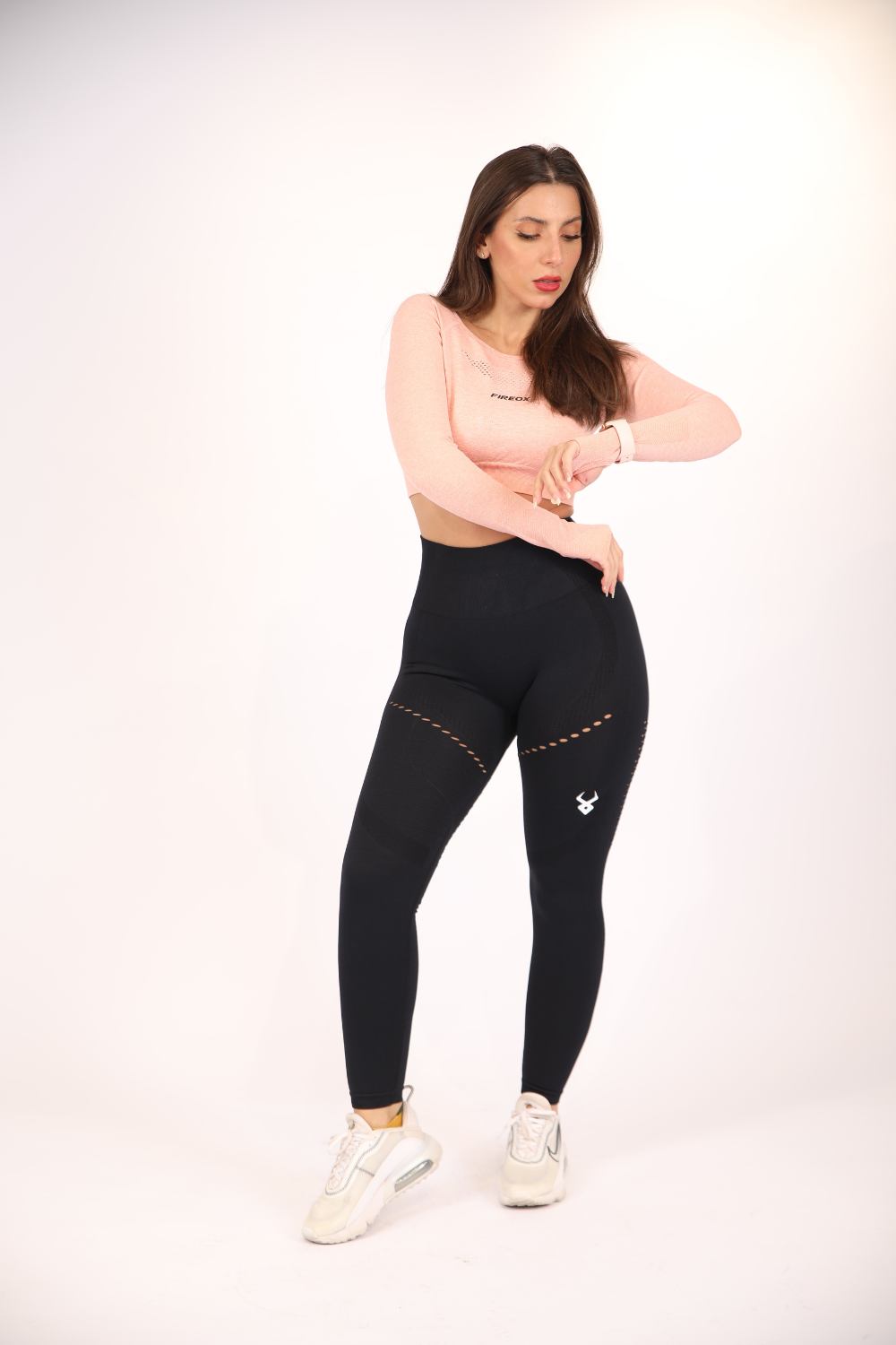 Fireox Crop Top Long Sleeve, Pink