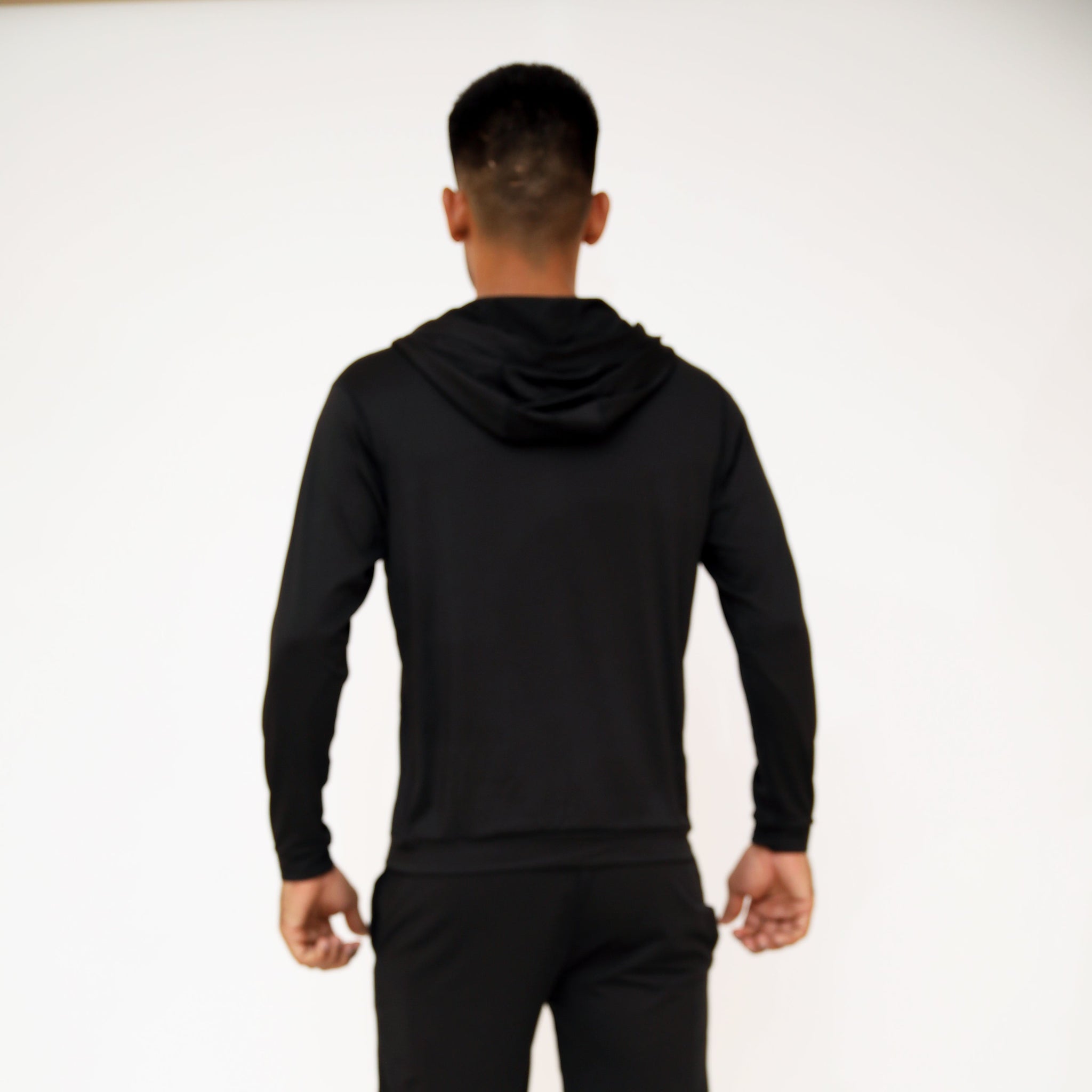 Fireox Mens Activewear Hoodie, Black Green