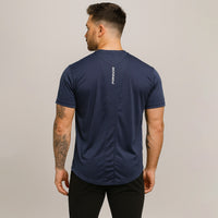 FIREOX Men’s Side Slit Hybrid T Shirt, Navy Blue, D1, 2025