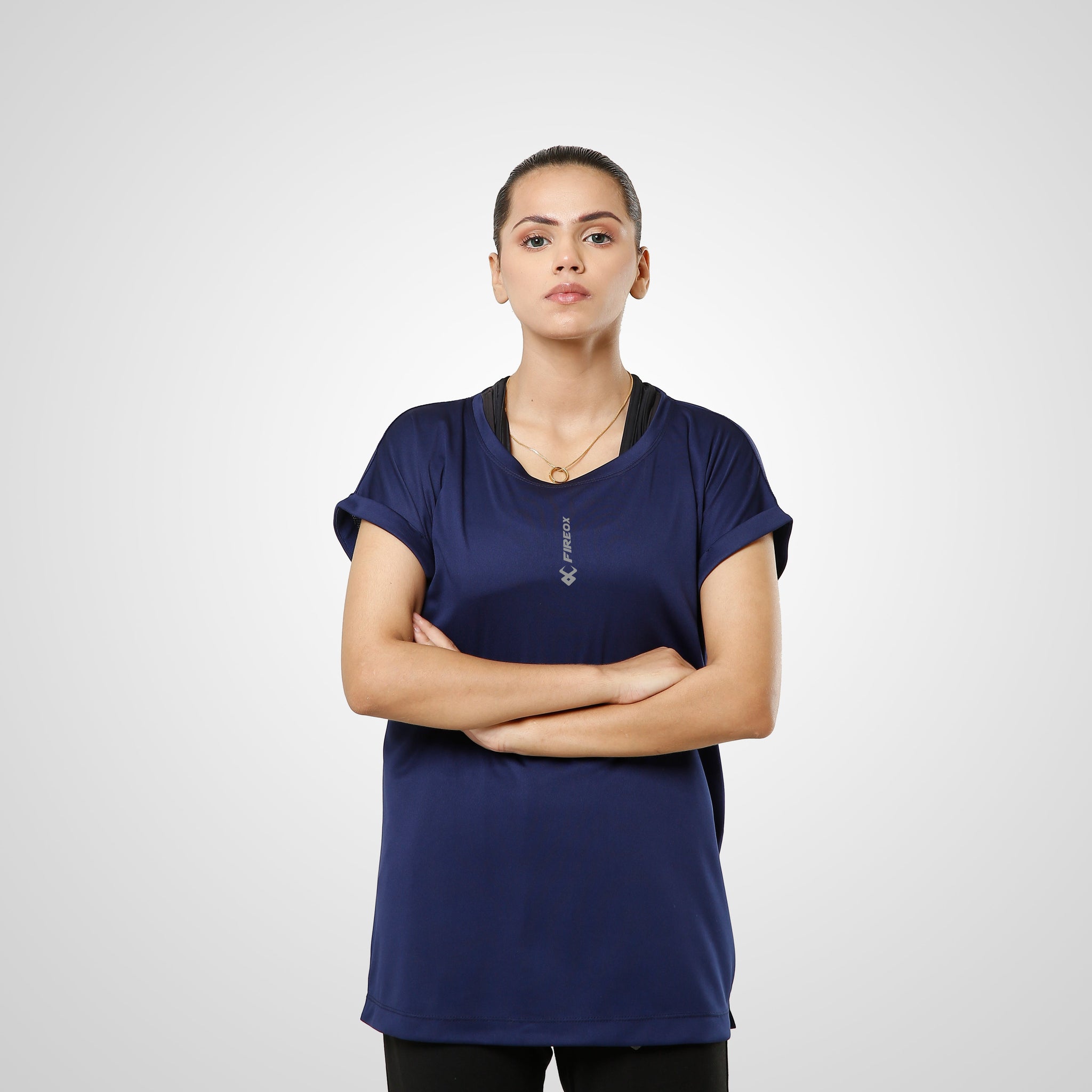 Fireox Hybrid Women T-Shirt, Navy Blue, 2023