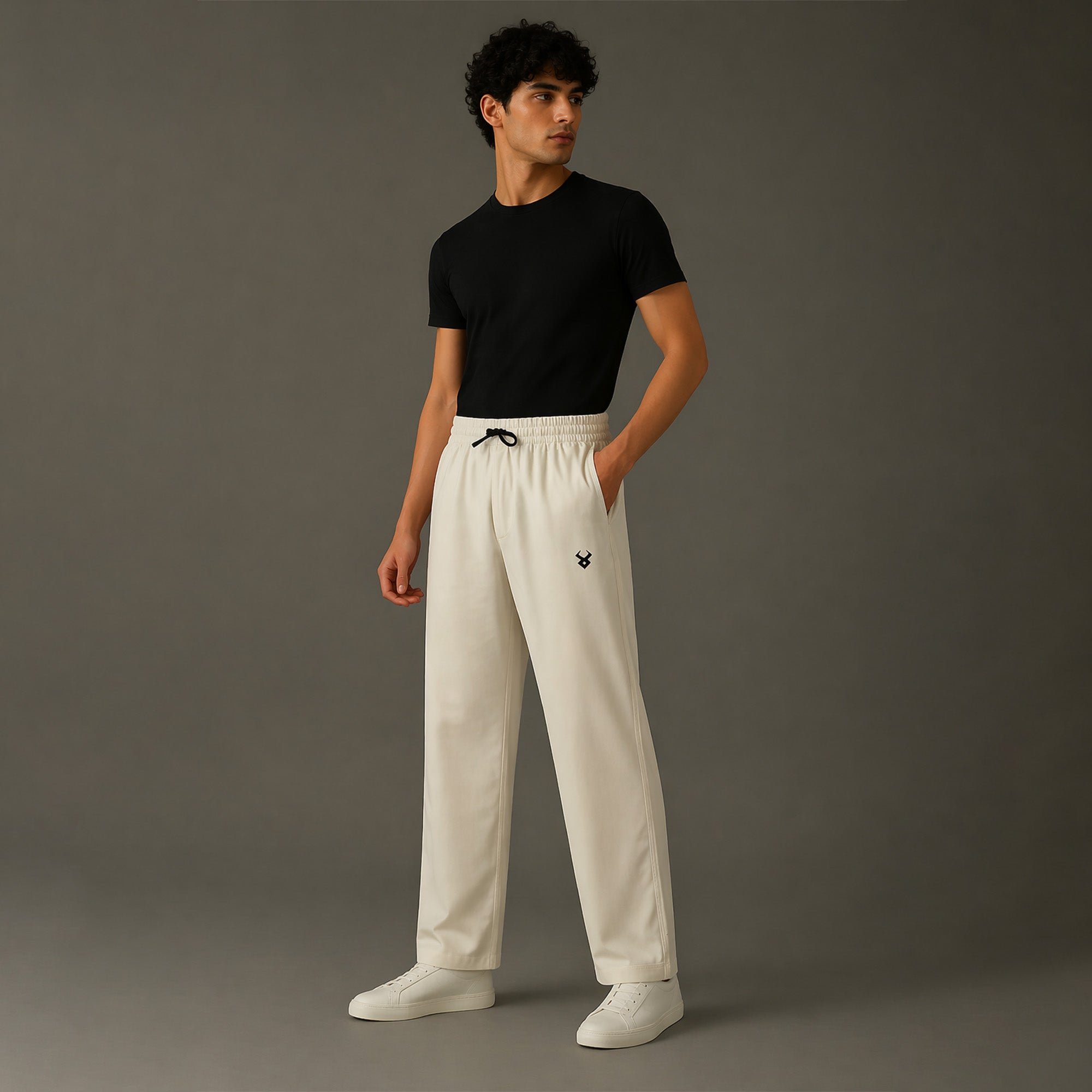 FIREOX MEN Baggy Fit Trouser, Off White, 2025