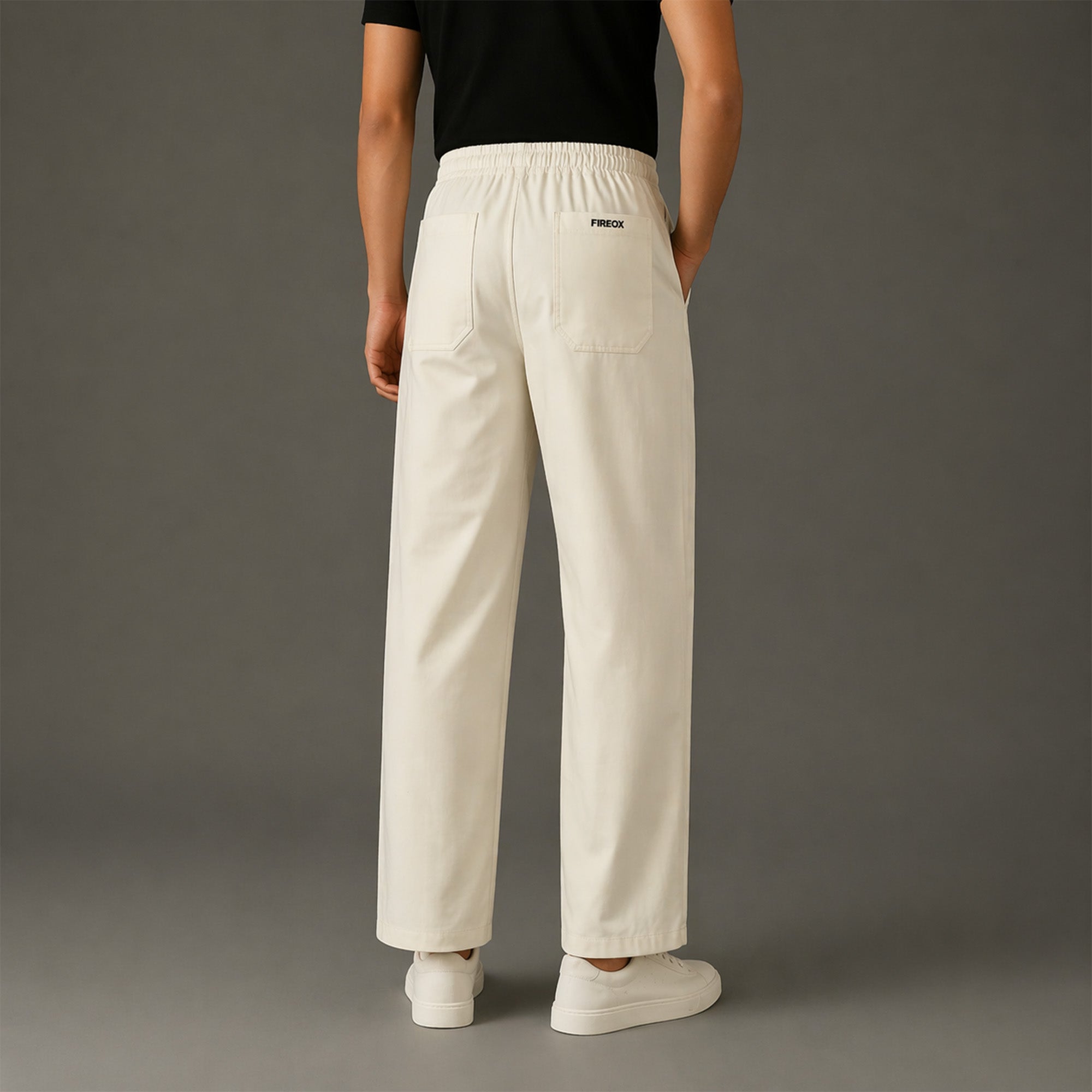 FIREOX MEN Baggy Fit Trouser, Off White, 2025
