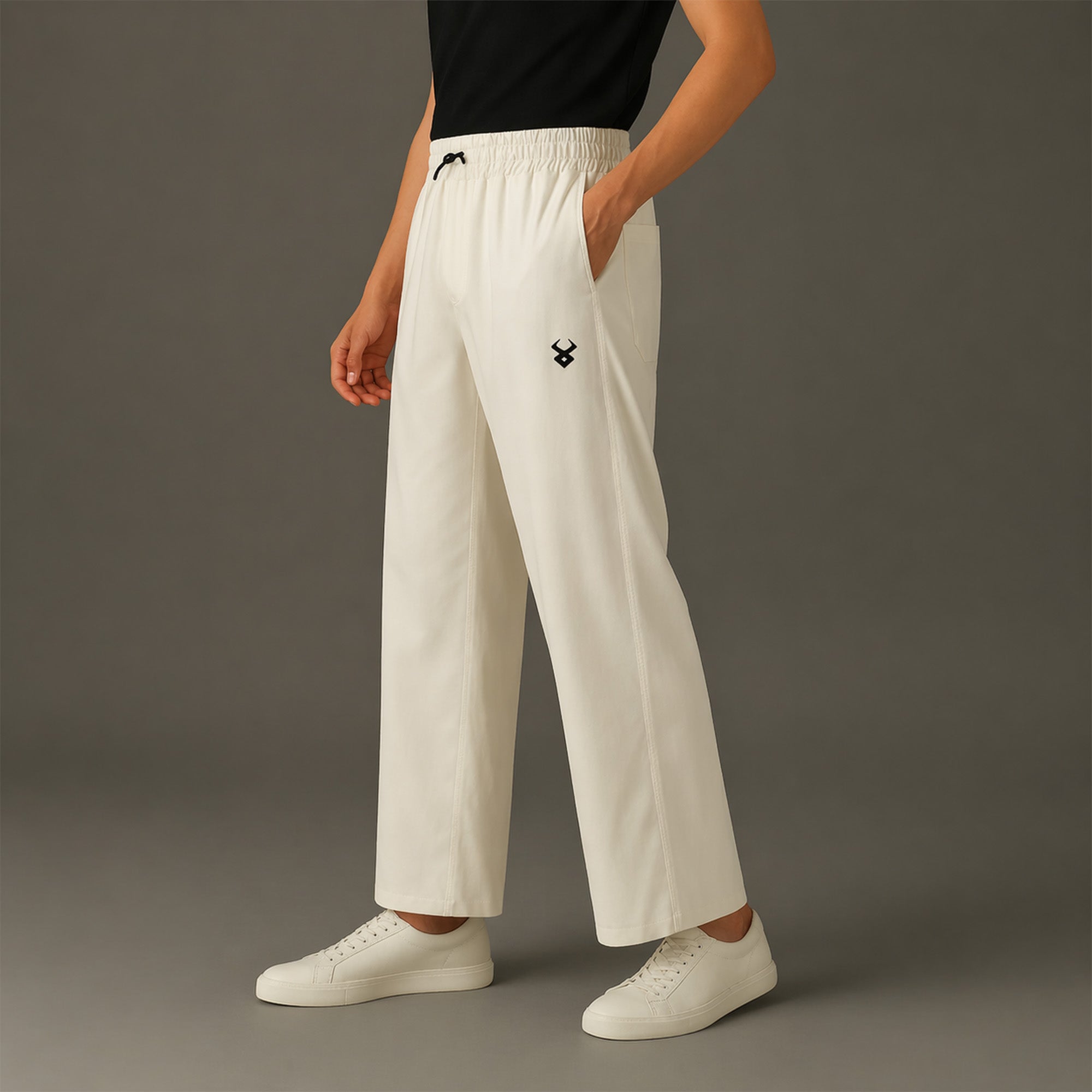 FIREOX MEN Baggy Fit Trouser, Off White, 2025