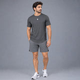 FIREOX Mens Side Slit Hybrid T Shirt, Grey, D1, 2026