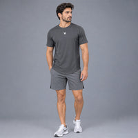 FIREOX Mens Side Slit Hybrid T Shirt, Grey, D1, 2026