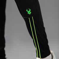 FIREOX Activewear Stripes Trouser, Black Florescent Green