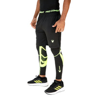 Fireox Mens Compression Shorts & Leggings, Black Green