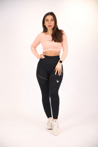 Fireox Crop Top Long Sleeve, Pink