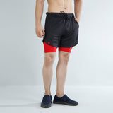 FIREOX Actifit Shorts , Black Red