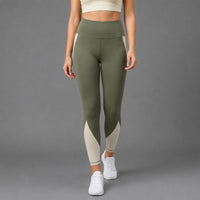 Fireox Activewear Leggings, Green Beige