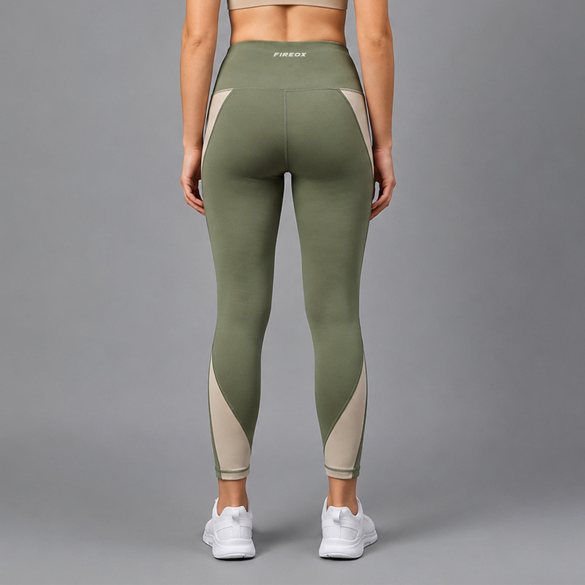 Fireox Activewear Leggings, Green Beige