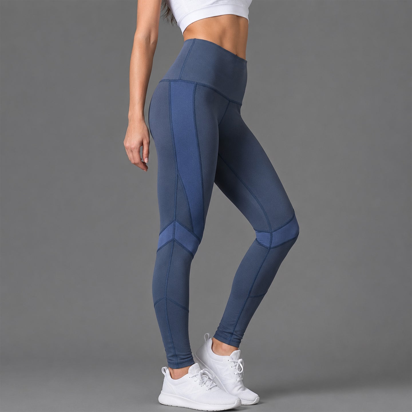 Fireox Activewear Leggings, Grey Navy