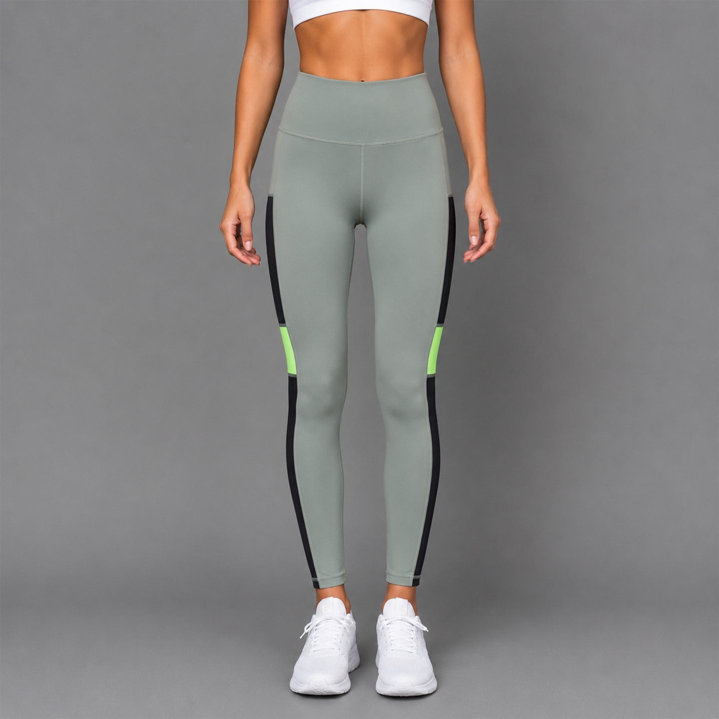 Fireox Activewear Leggings, Green Black