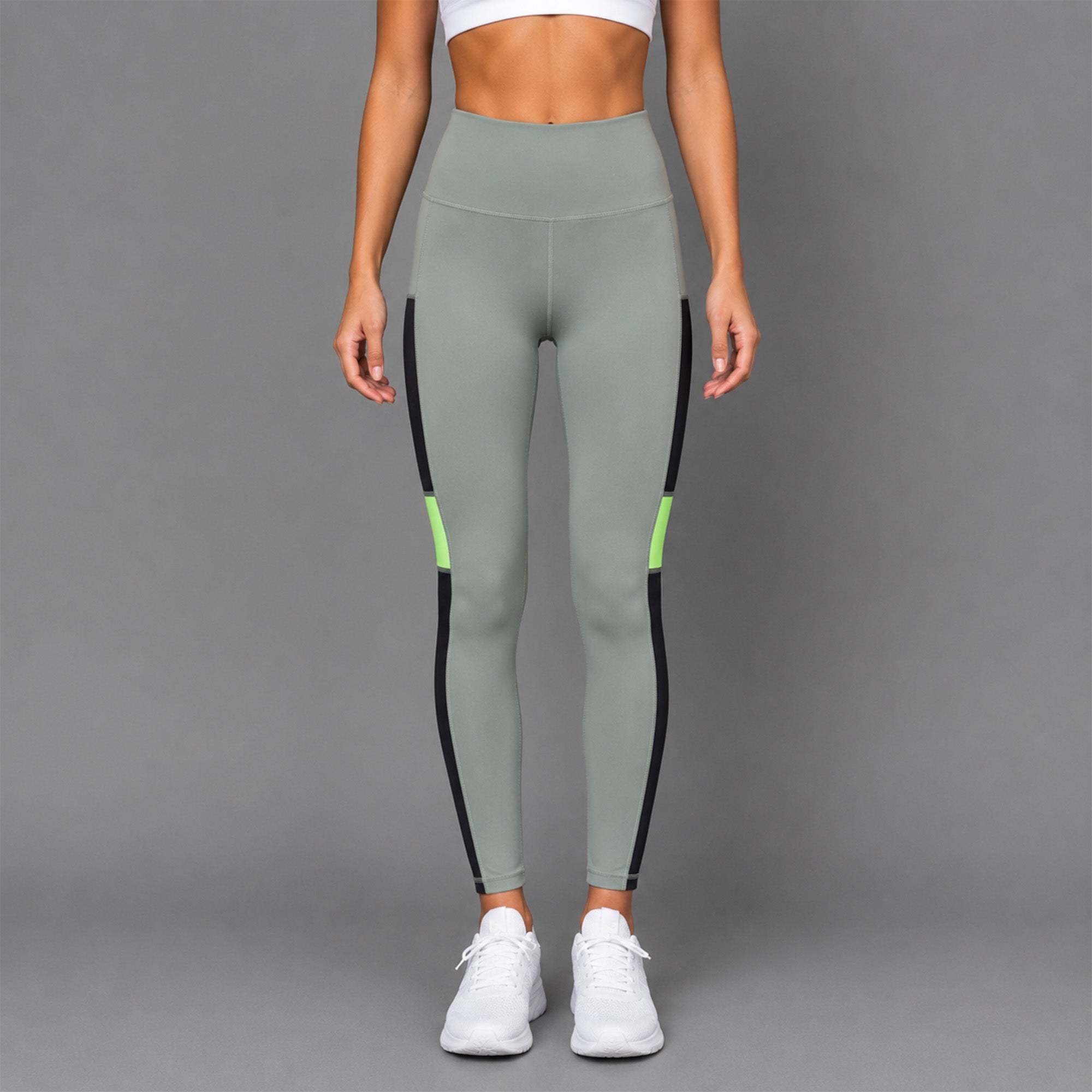 Fireox Activewear Leggings, Green Black