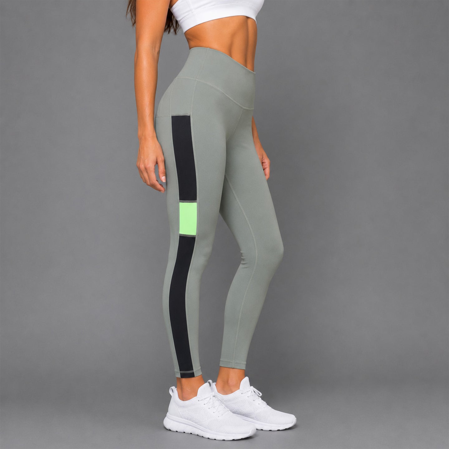 Fireox Activewear Leggings, Green Black